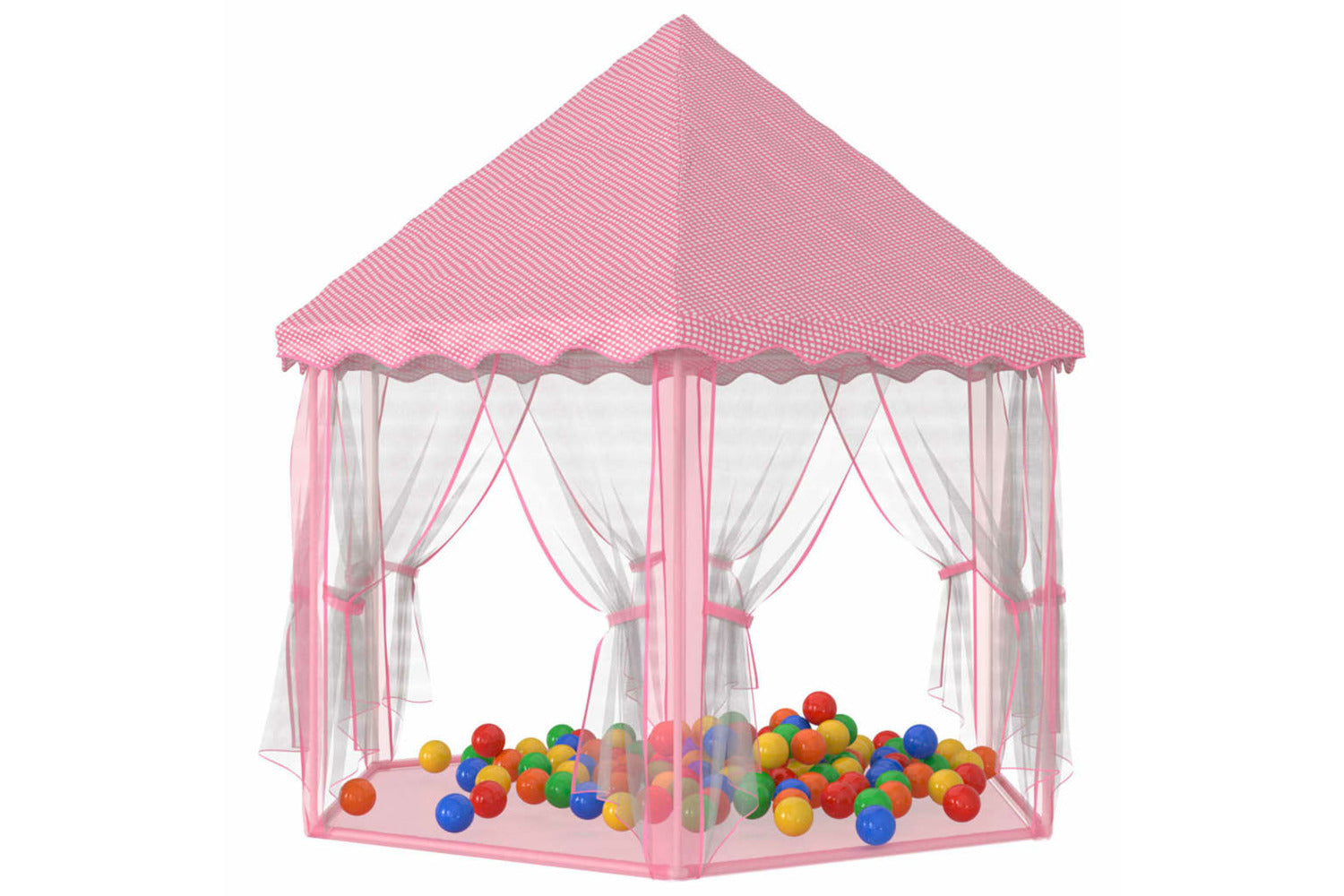 vidaXL 3107712 Princess Play Tent With 250 Balls Pink 133x140cm-2
