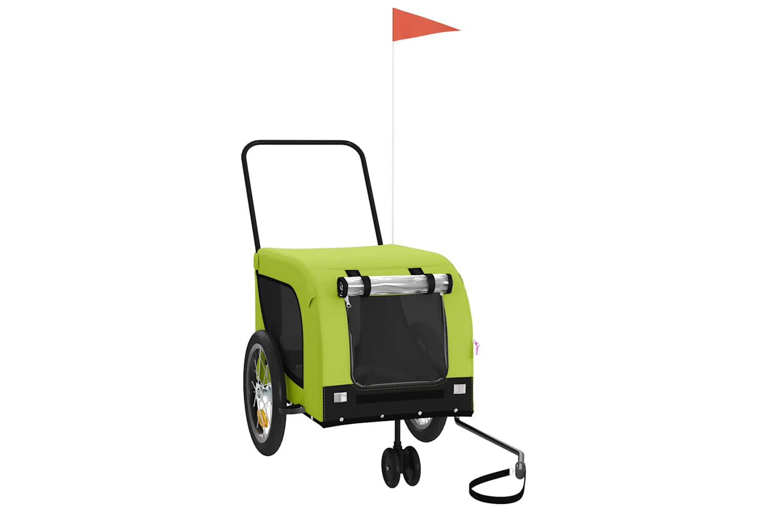 Vidaxl 94025 Pet Bike Trailer Green And Black Oxford Fabric And Iron