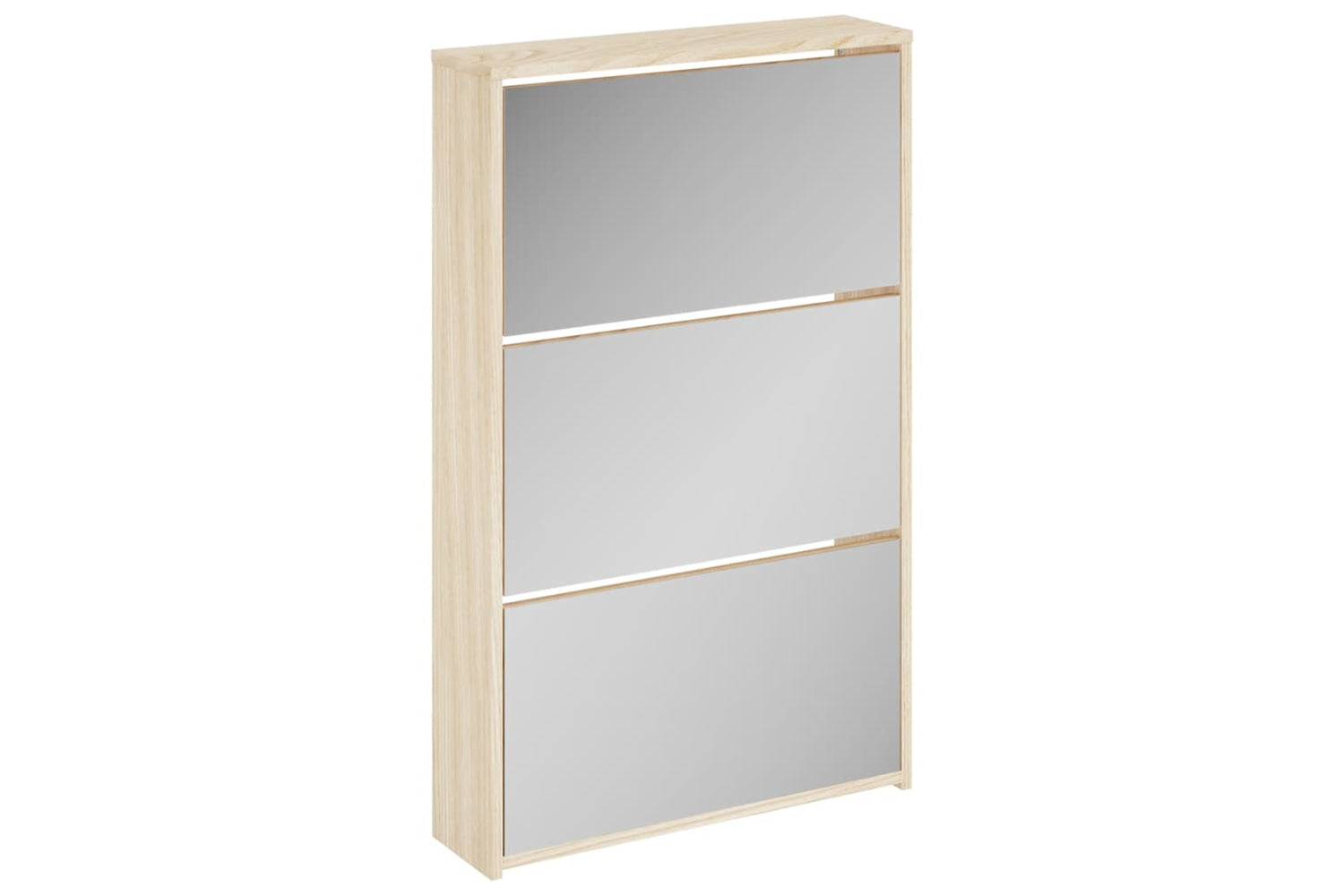 vidaXL 243047 Shoe Cabinet 3-layer Mirror Oak 63x17x102.5cm