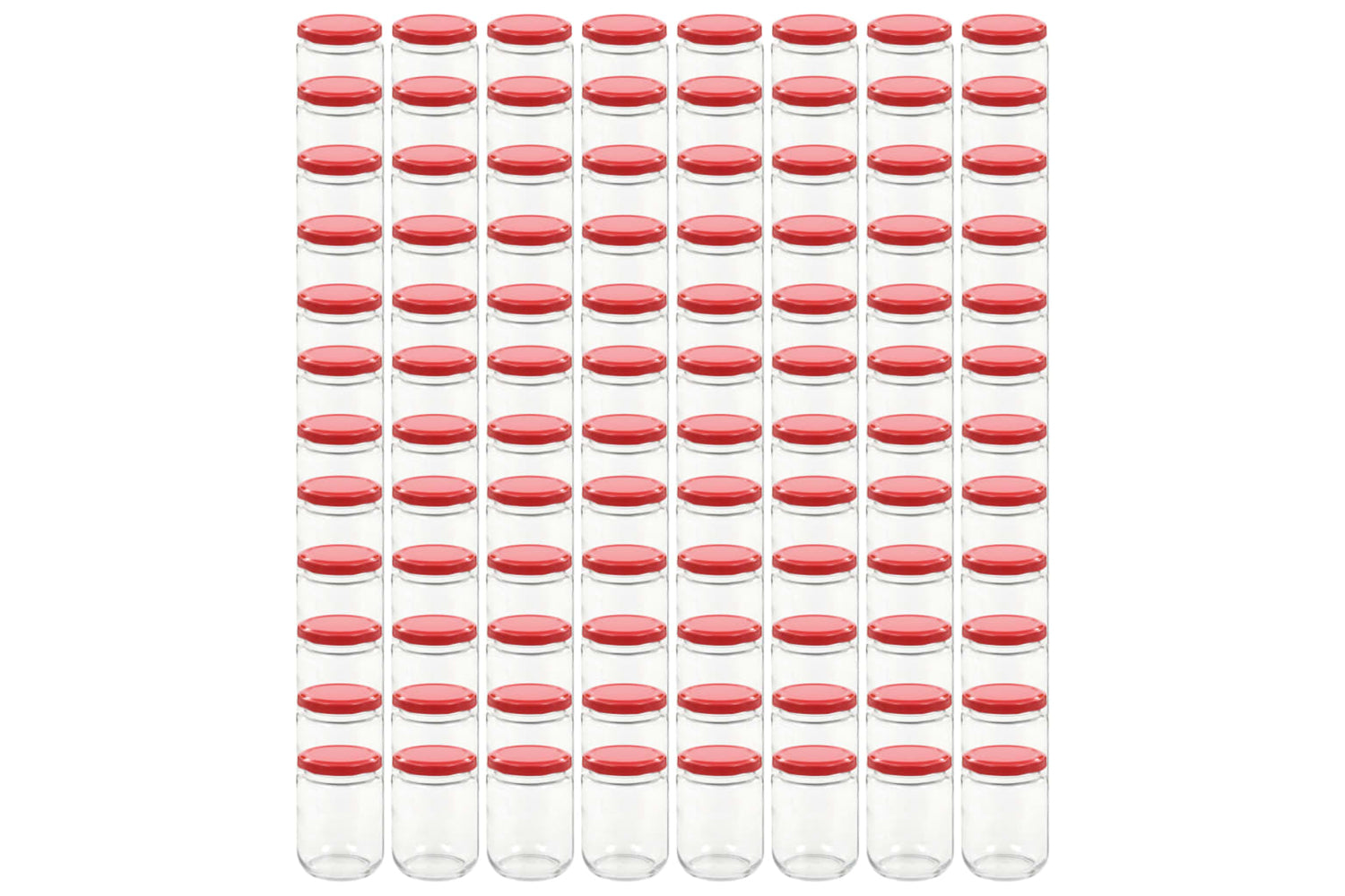 Vidaxl 50801 Glass Jam Jars With Red Lid 96 Pcs 230 Ml