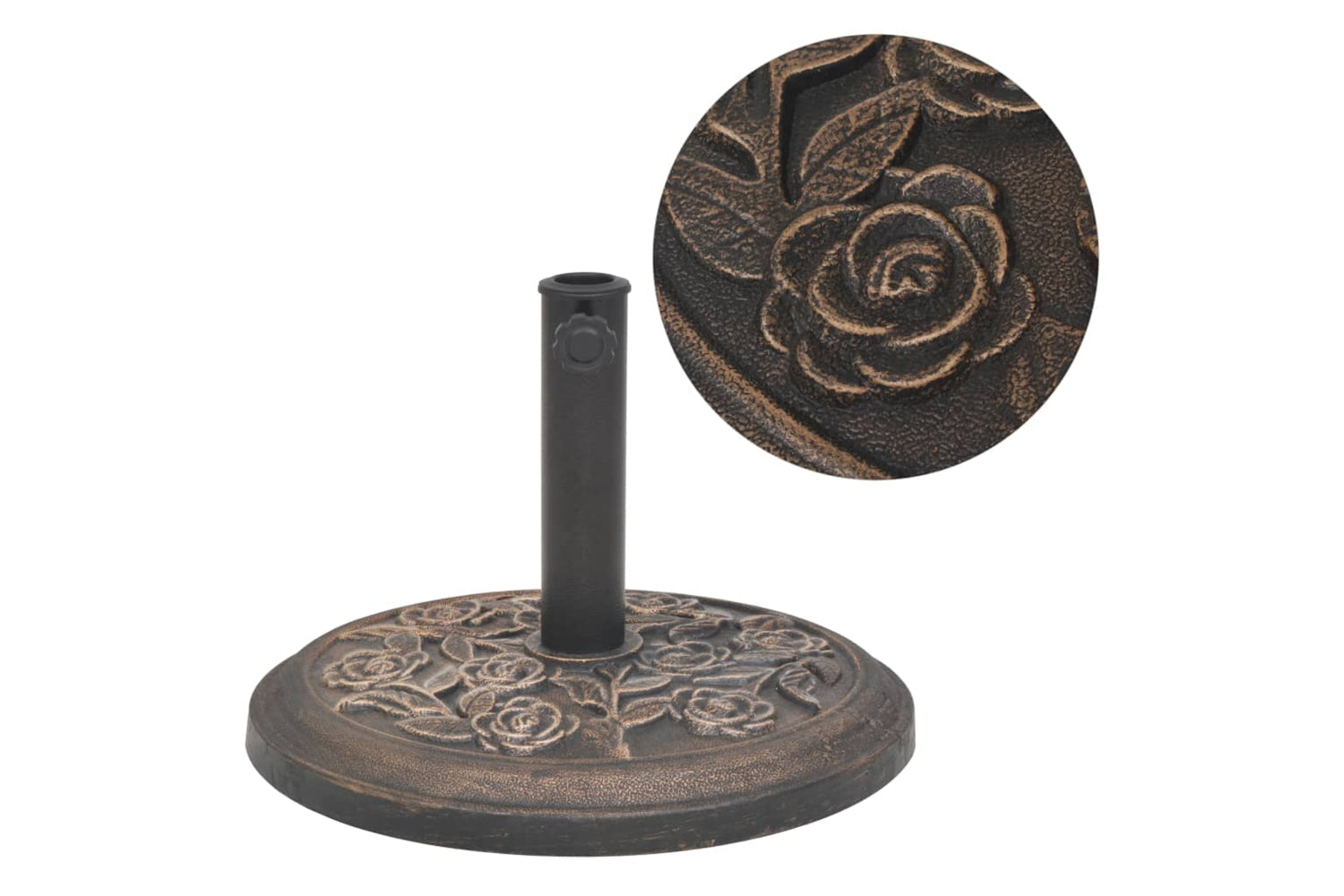 Vidaxl 43656 Parasol Base Resin Round Bronze 9 Kg