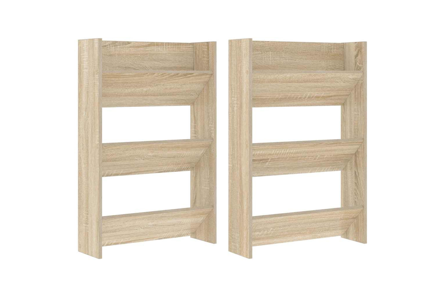 vidaXL 806766 Wall Shoe Cabinets 2 Pcs Sonoma Oak 60x18x90cm Engineered Wood