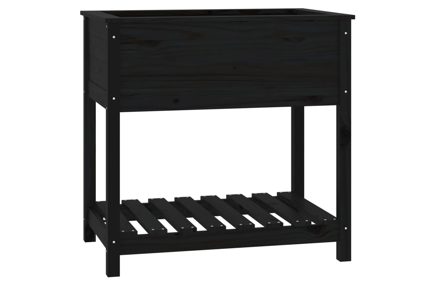 vidaXL 823784 Planter With Shelf Black 82.5x54x81cm Solid Wood Pine