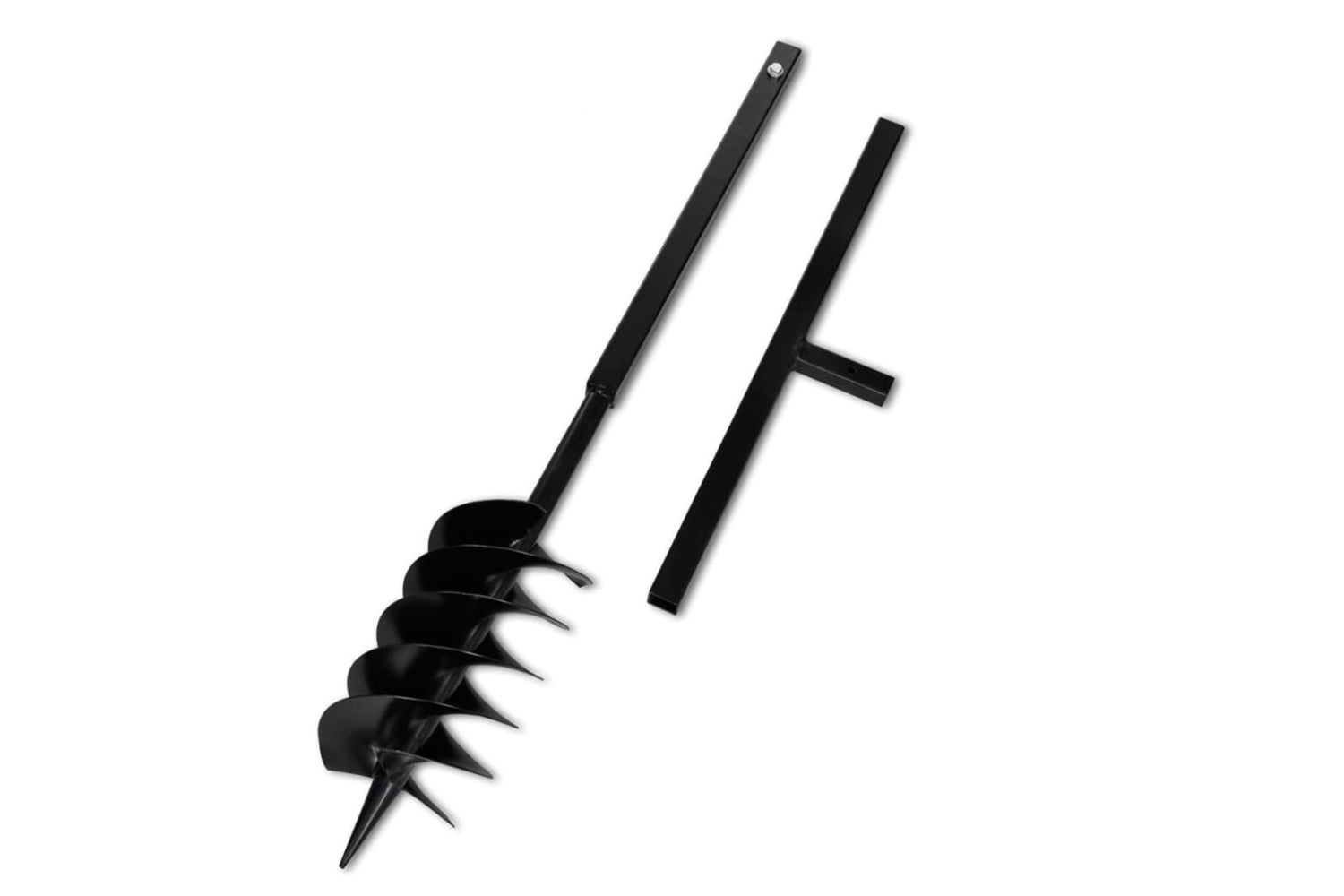 vidaXL 141026 Ground Drill With Handle Auger Bit 150mm Three Spirals Steel Black