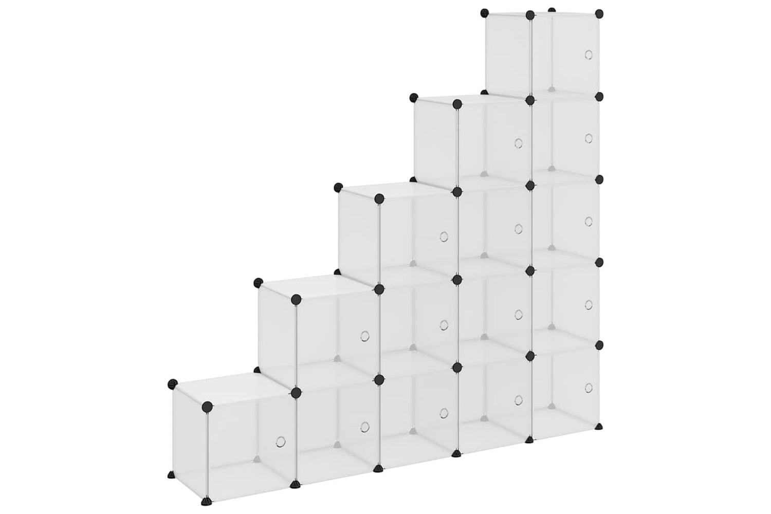 Vidaxl 340553 Storage Cube Organiser With 15 Cubes And Doors Transparent Pp