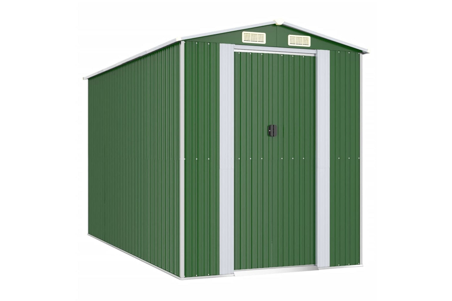 vidaXL 3147429 Garden Shed Green 192x357x223cm Galvanised Steel