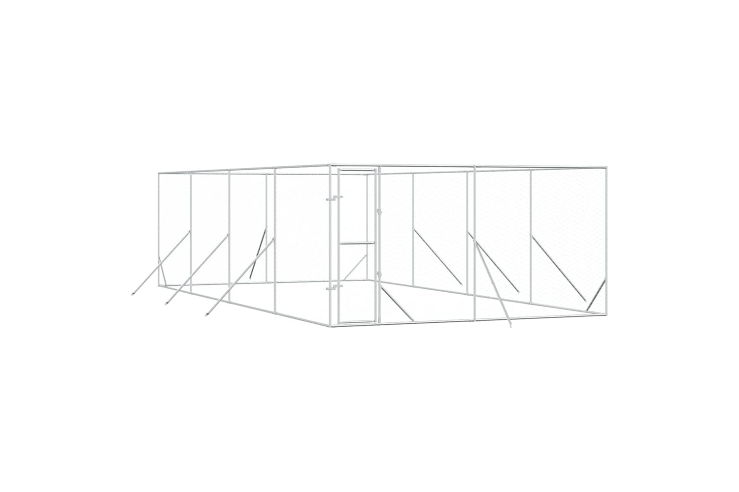Vidaxl 3190456 Outdoor Dog Kennel Silver 4x8x2 M Galvanised Steel