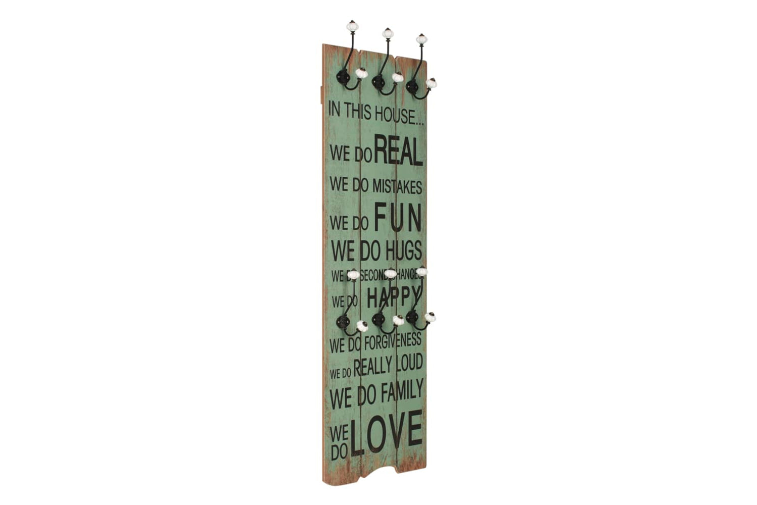 vidaXL 245855 Wall-mounted Coat Rack With 6 Hooks 120x40cm Happy Love