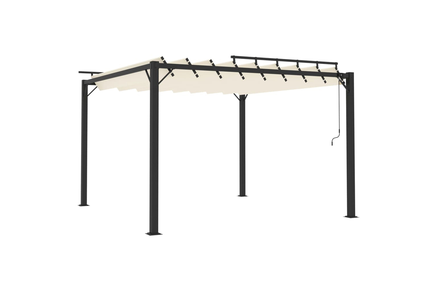 Vidaxl Gazebo With Louvered Roof 3x3 M Cream Fabric And Aluminium