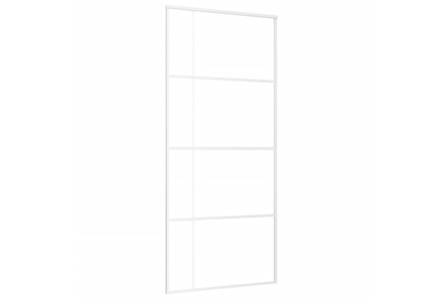 Vidaxl 151685 Sliding Door Frosted Esg Glass And Aluminium 90x205 Cm White-2