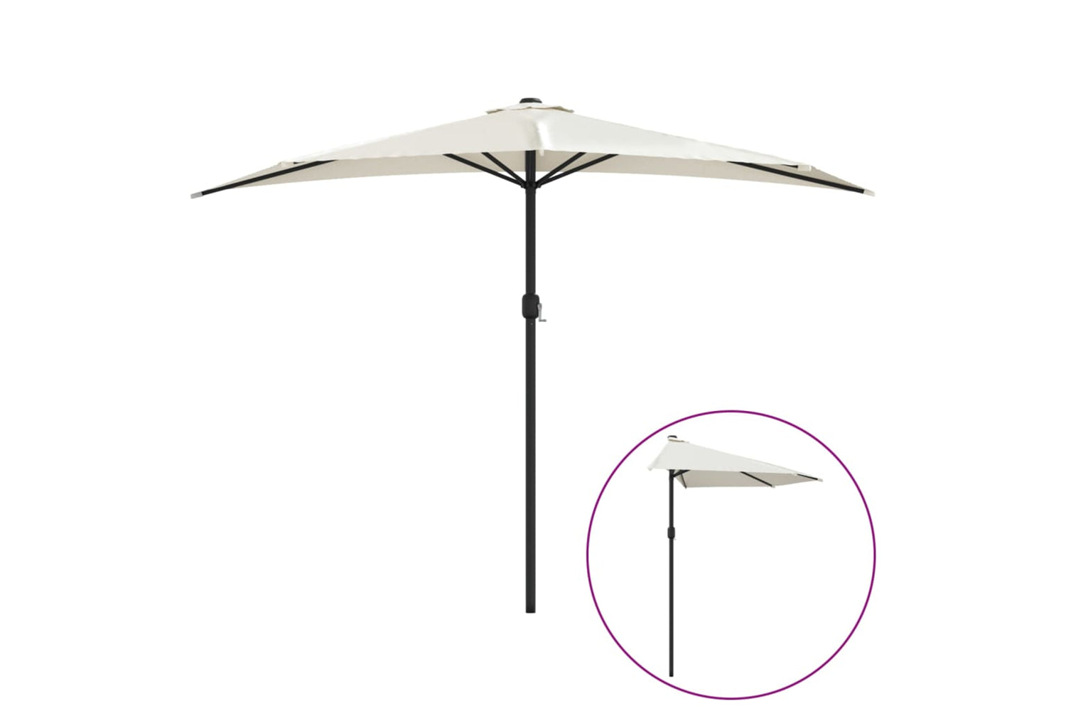 vidaXL 44591 Balcony Parasol With Aluminium Pole Sand 300x155cm Half
