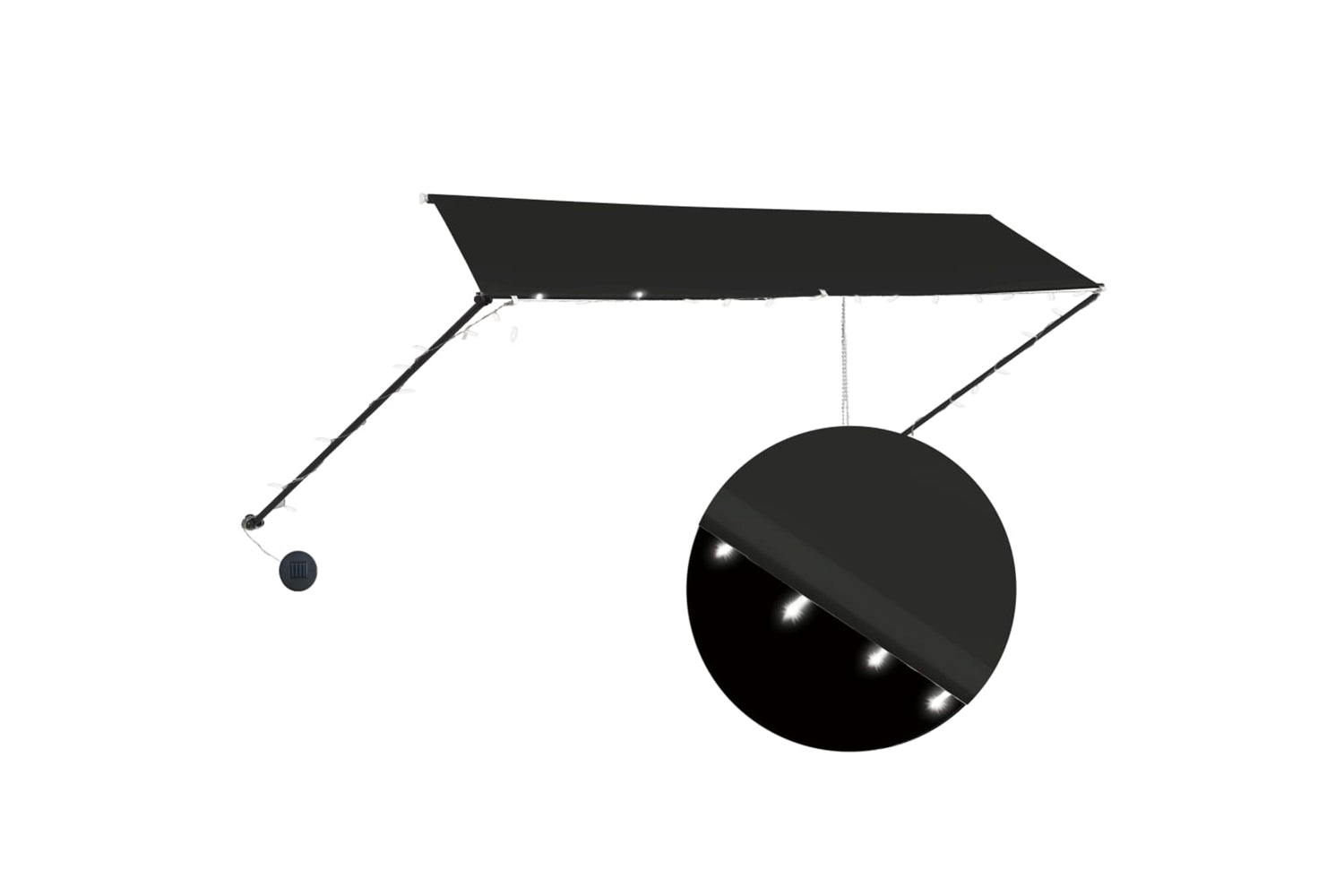 vidaXL 145919 Retractable Awning With Led 350x150cm Anthracite