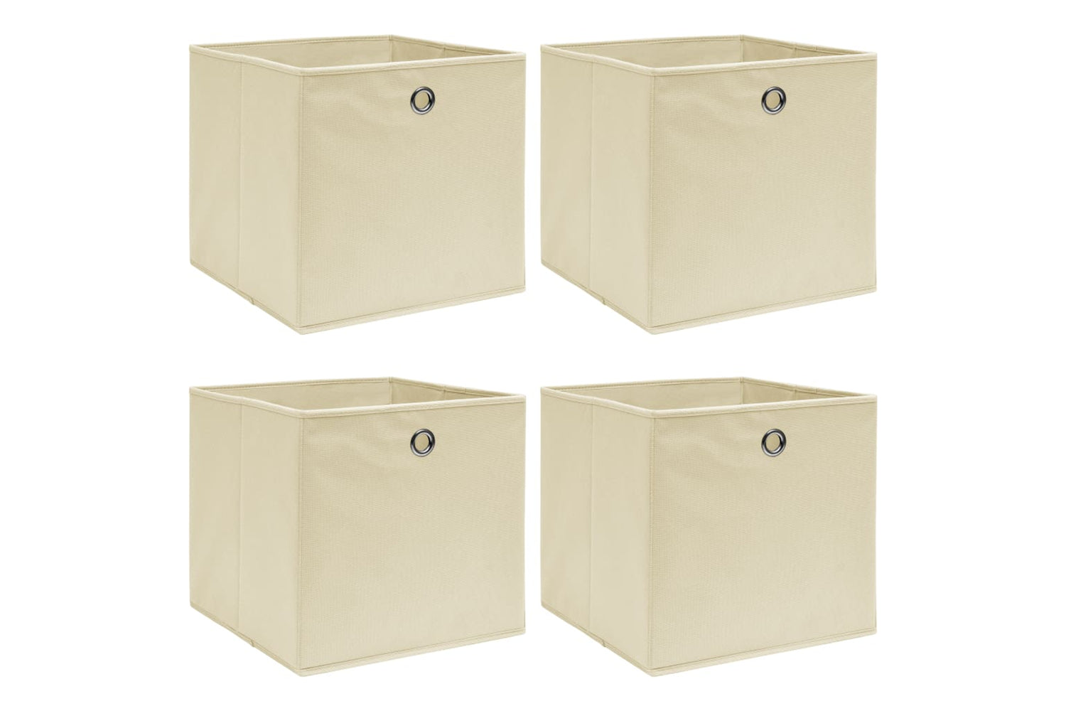 Vidaxl 288357 Storage Boxes 4 Pcs Cream 32x32x32 Cm Fabric