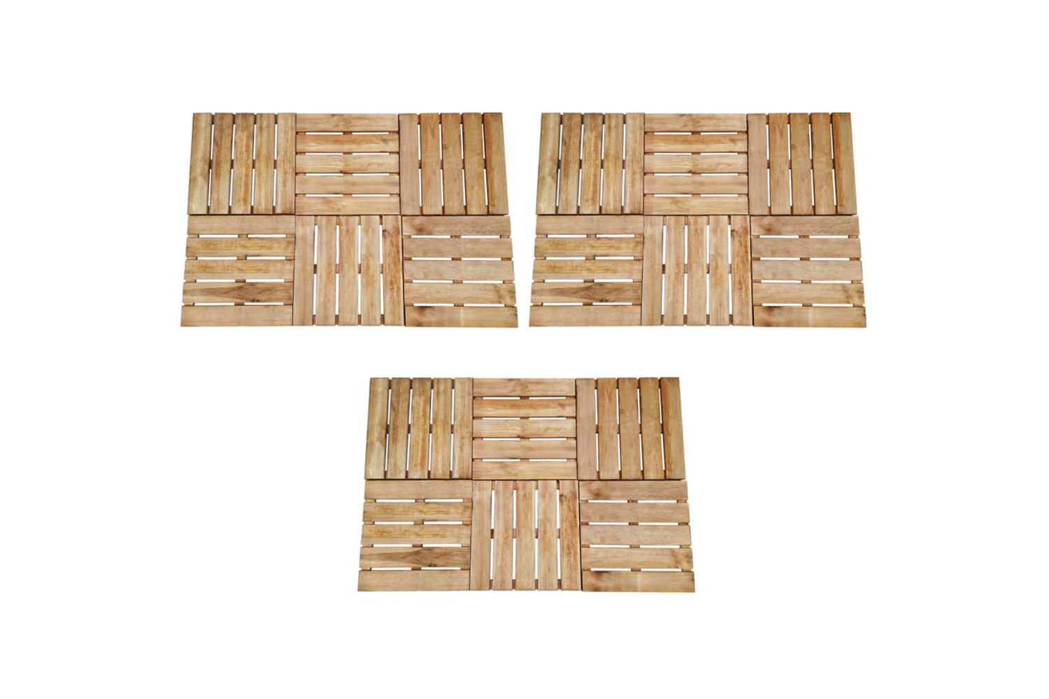 vidaXL 276435 18 Pcs Decking Tiles 50x50cm Wood Brown-2
