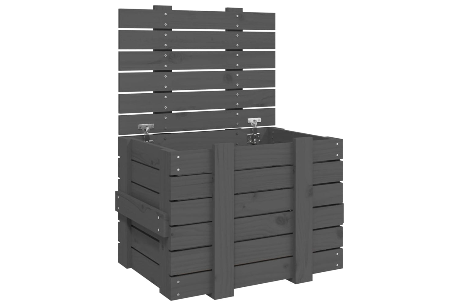 vidaXL 824995 Storage Box Grey 58x40.5x42cm Solid Wood Pine