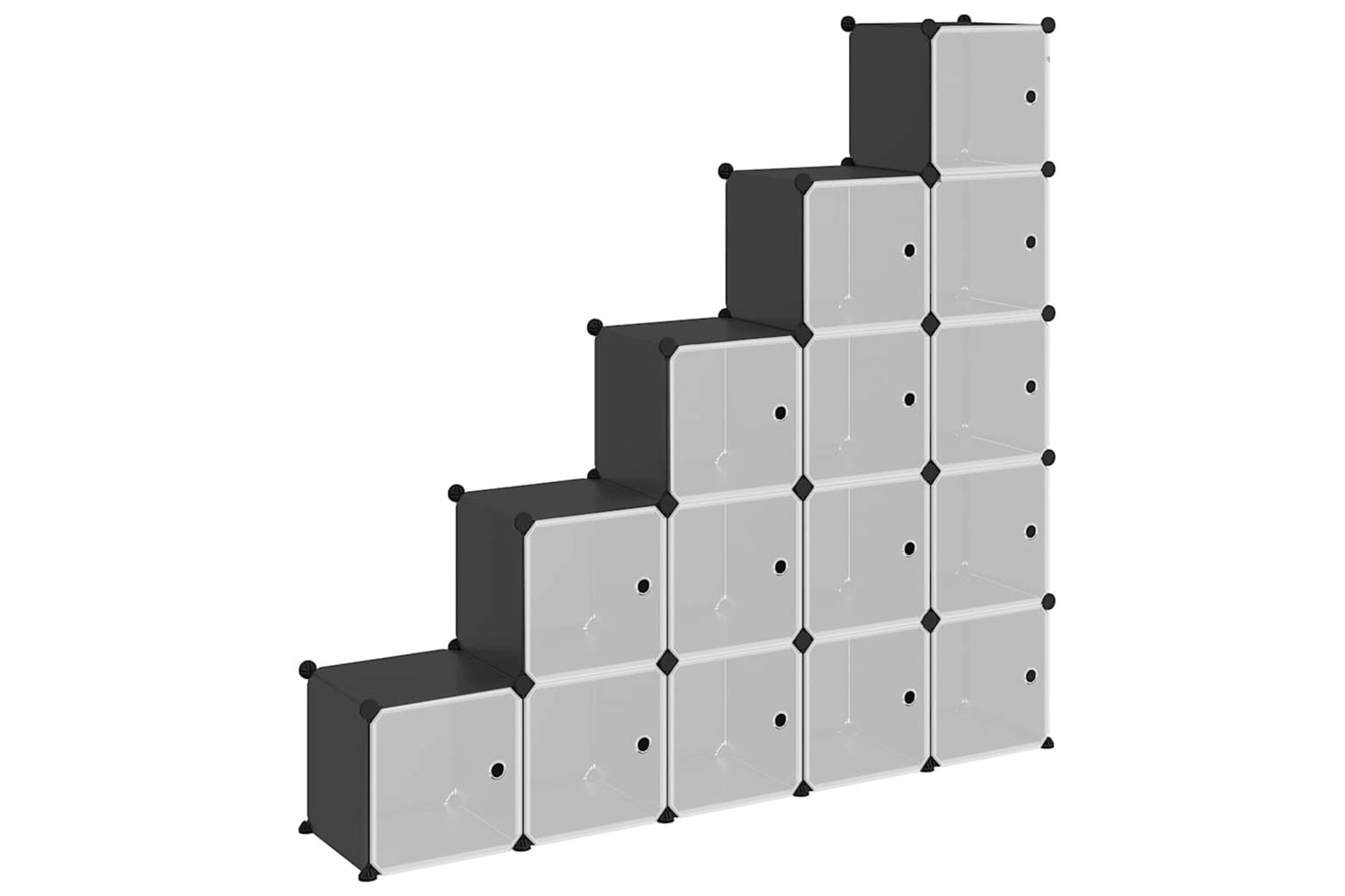 Vidaxl 340554 Storage Cube Organiser With 15 Cubes And Doors Black Pp