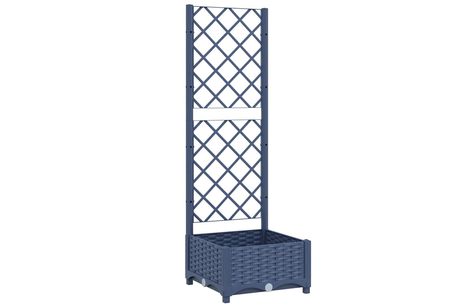 vidaXL Garden Planter With Trellis Dark Grey 40x40x121.5cm Pp