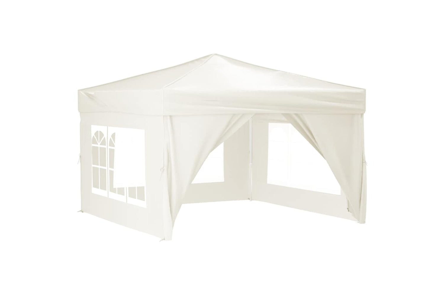Vidaxl 93522 Folding Party Tent With Sidewalls Cream 3x3 M