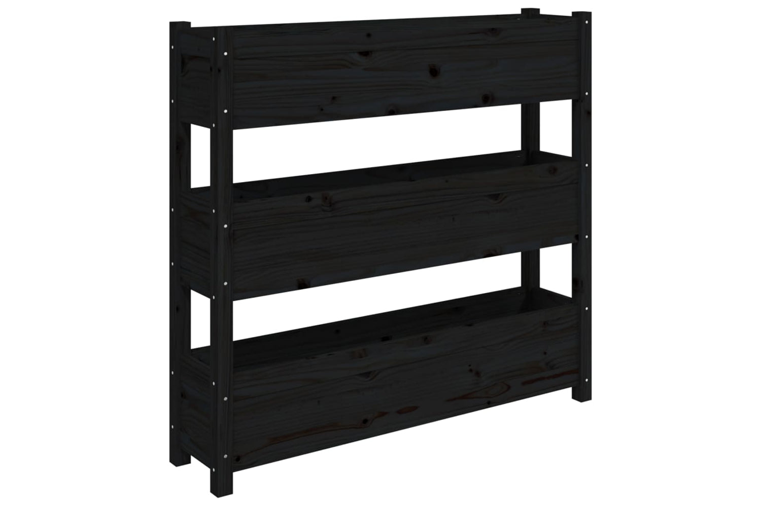 vidaXL 823924 Planter Black 112x25x104.5cm Solid Wood Pine
