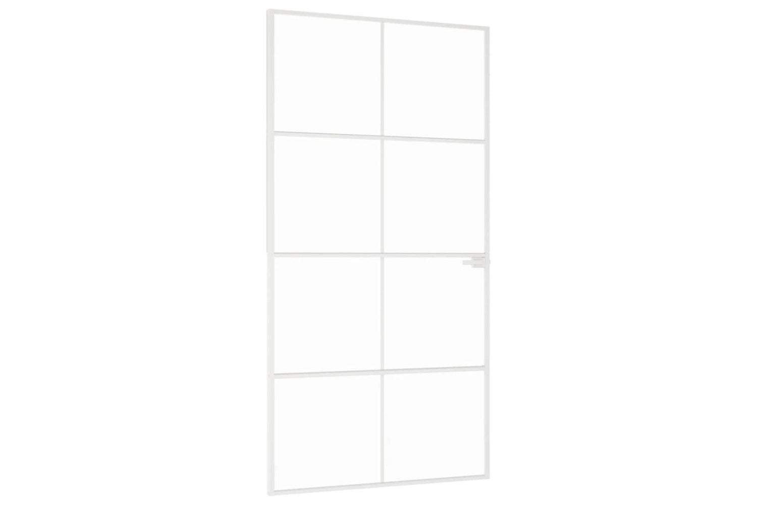 vidaXL 153673 Interior Door White 102x201.5cm Tempered Glass&aluminium Slim-2