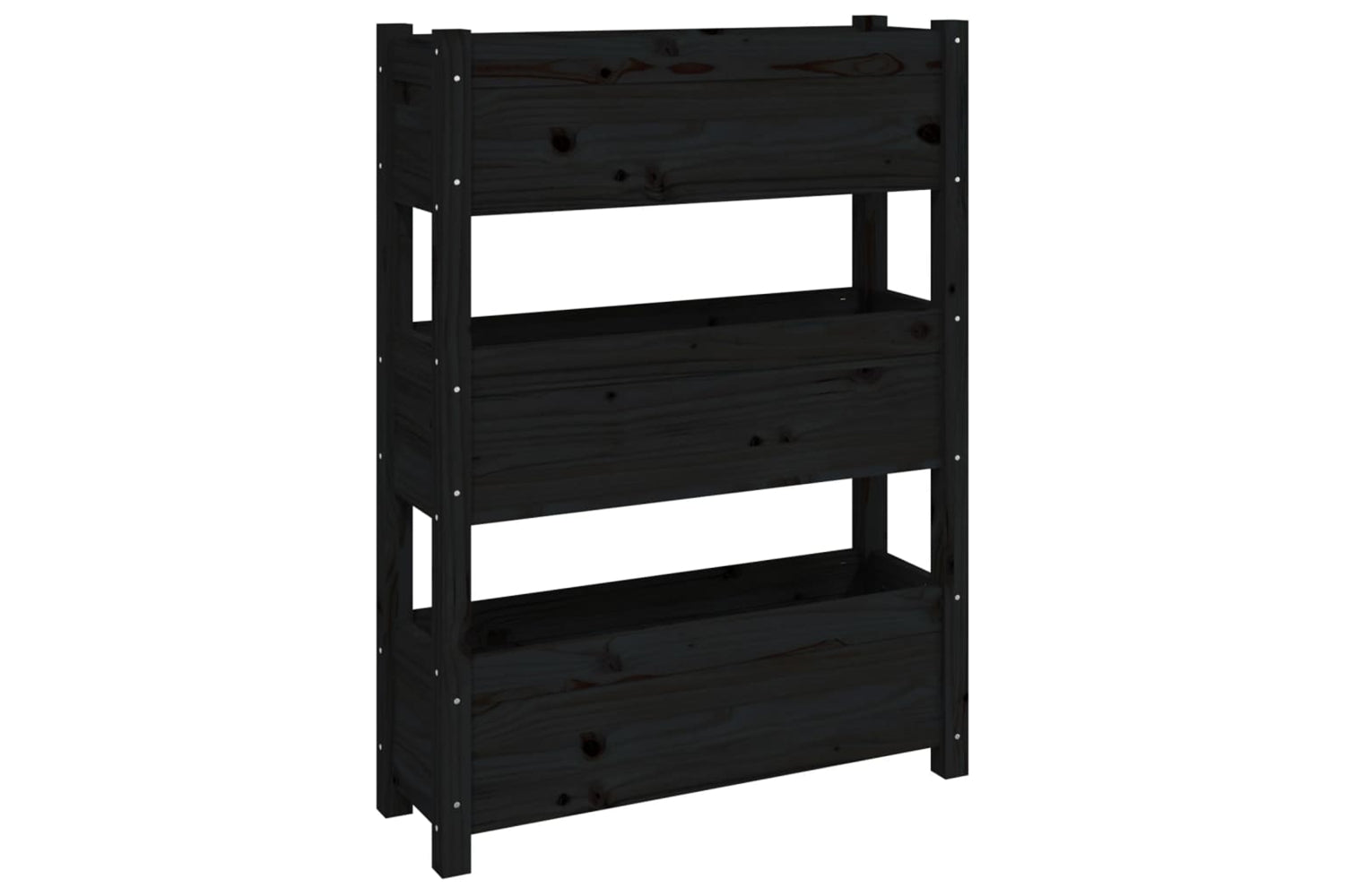 vidaXL 823938 Planter Black 77x25x104.5cm Solid Wood Pine