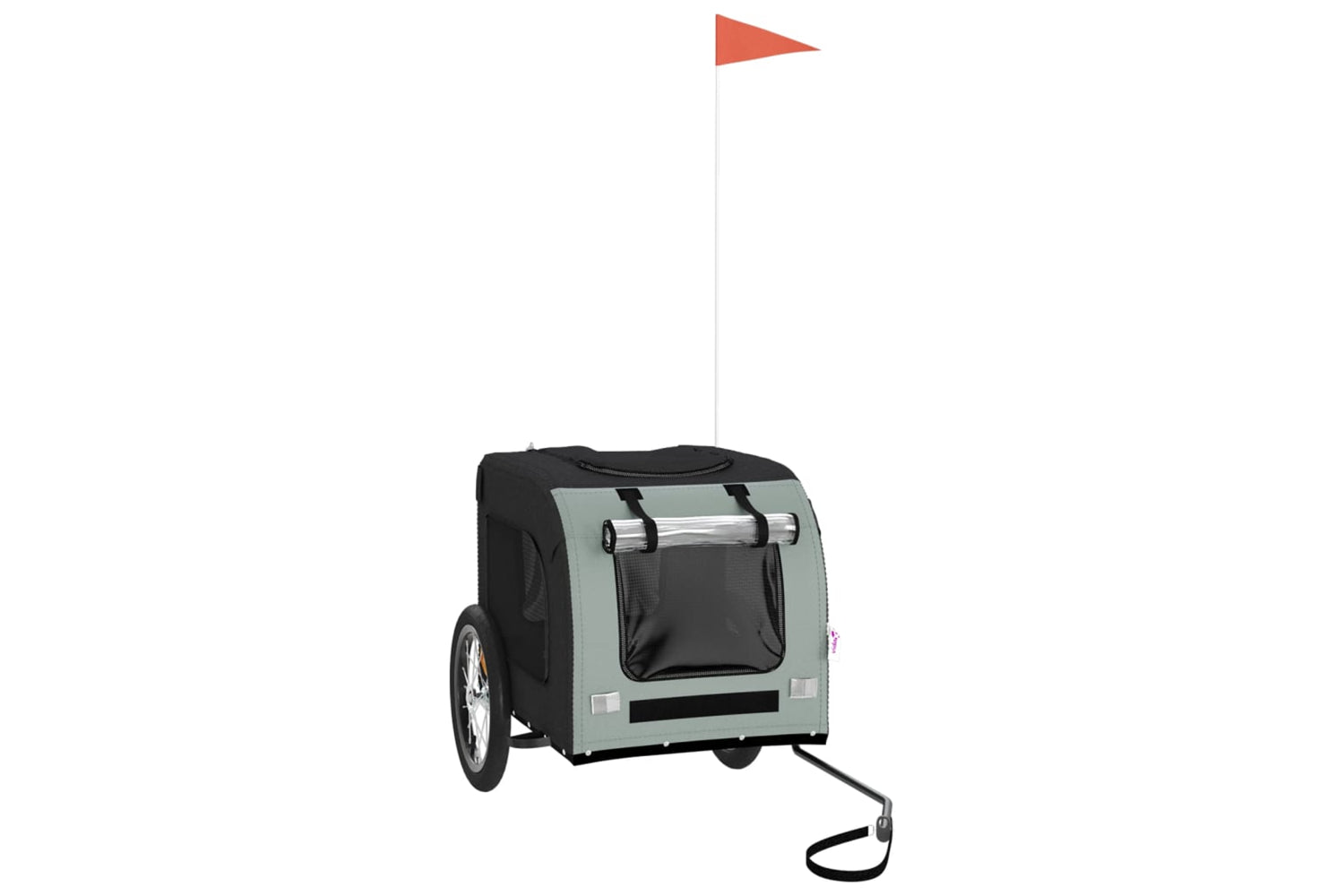 Vidaxl 93832 Pet Bike Trailer Black And Grey Oxford Fabric And Iron