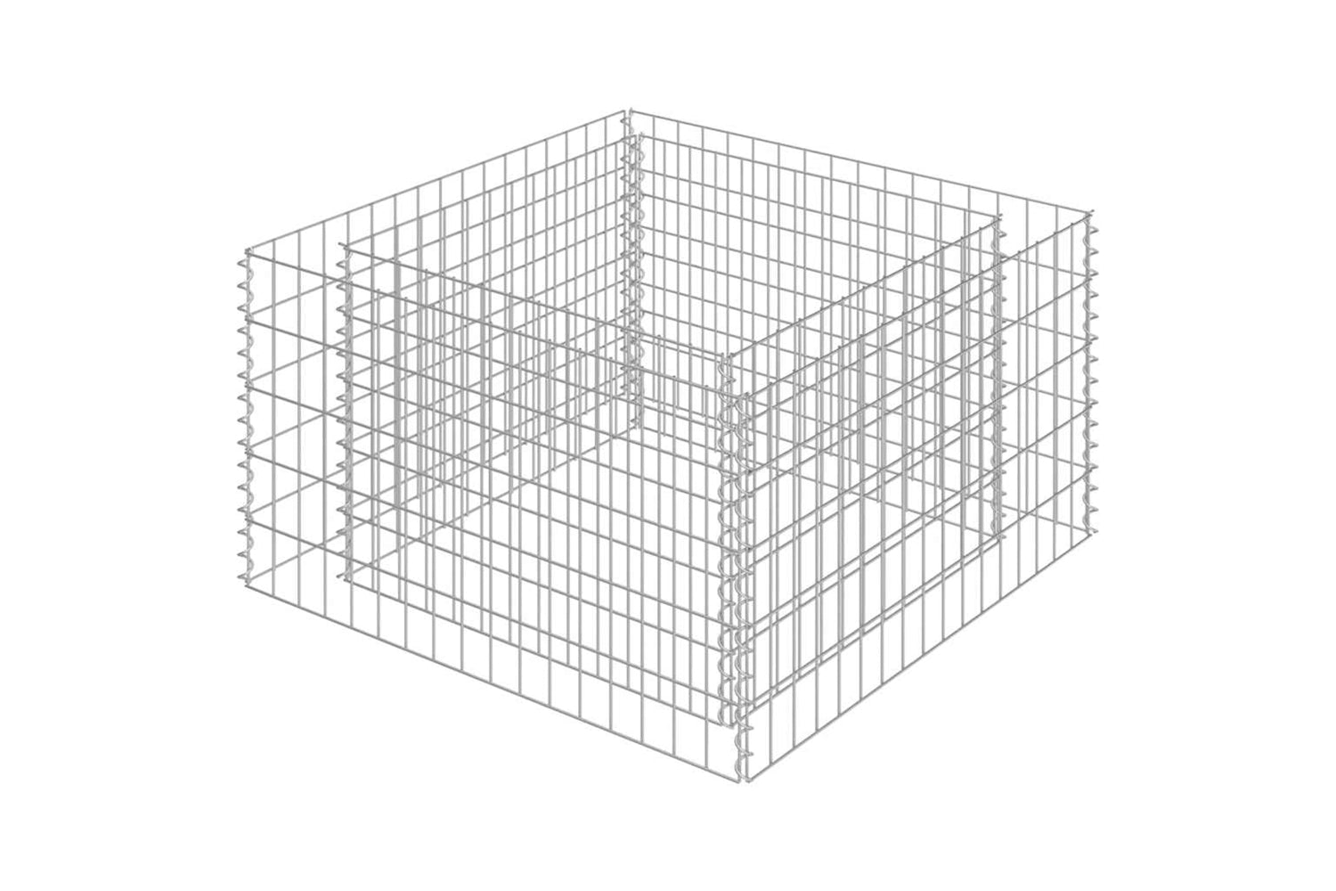 vidaXL 143557 Gabion Raised Bed Galvanised Steel 90x90x50cm