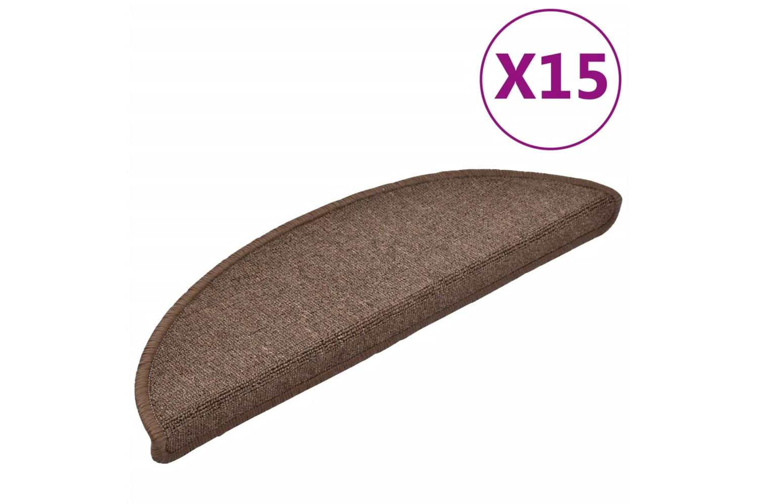 vidaXL 133880 Carpet Stair Treads 15 Pcs Coffee Brown 56x17x3cm