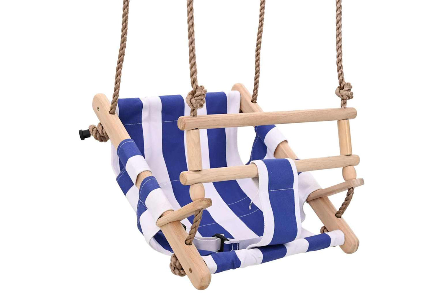 Vidaxl Baby Swing With Safety Belt Cotton Wood Blue