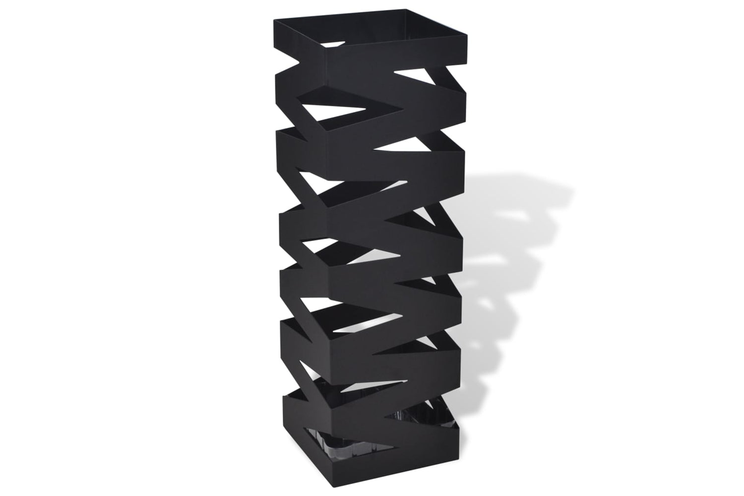 vidaXL 242469 Black Square Umbrella Stand Storage Holder Walking Stick Steel 48.5cm