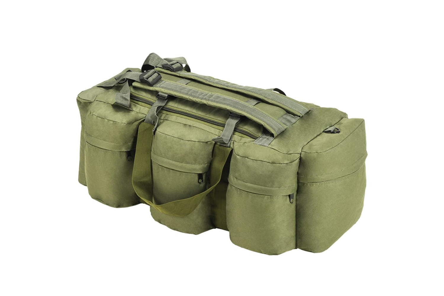 Vidaxl 91388 3-in-1 Army-style Duffel Bag 90 L Olive Green-2