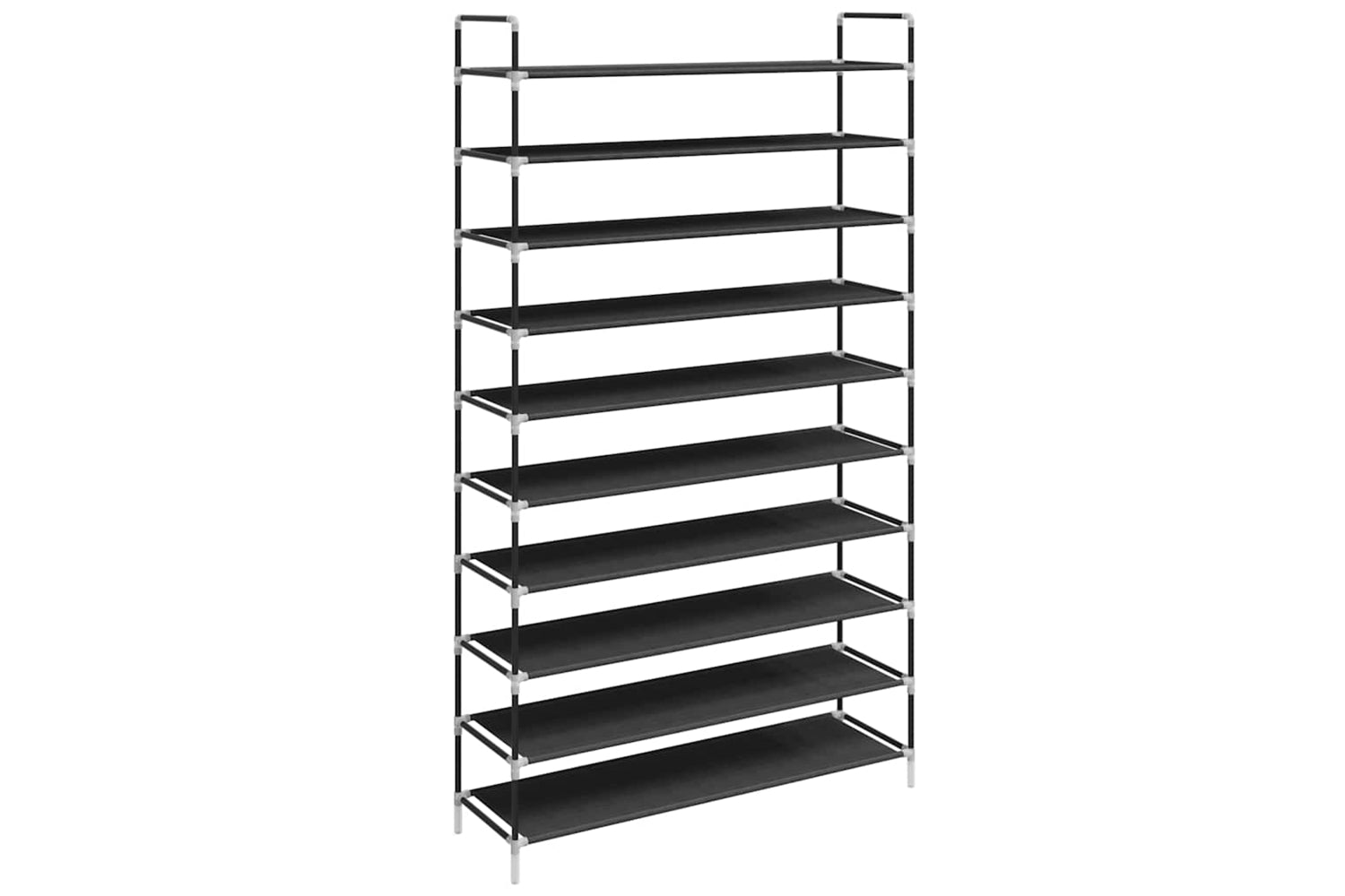 Vidaxl 245630 Shoe Rack With 10 Shelves Metal And Non-woven Fabric Black