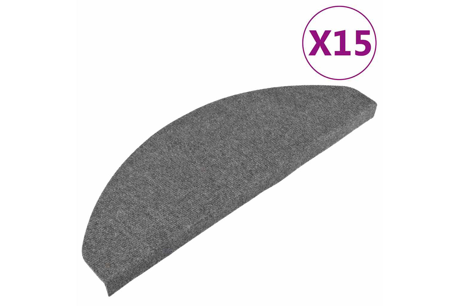 vidaXL 136397 Stair Mats Self-adhesive 15 Pcs 65x22.5x3.5cm Grey