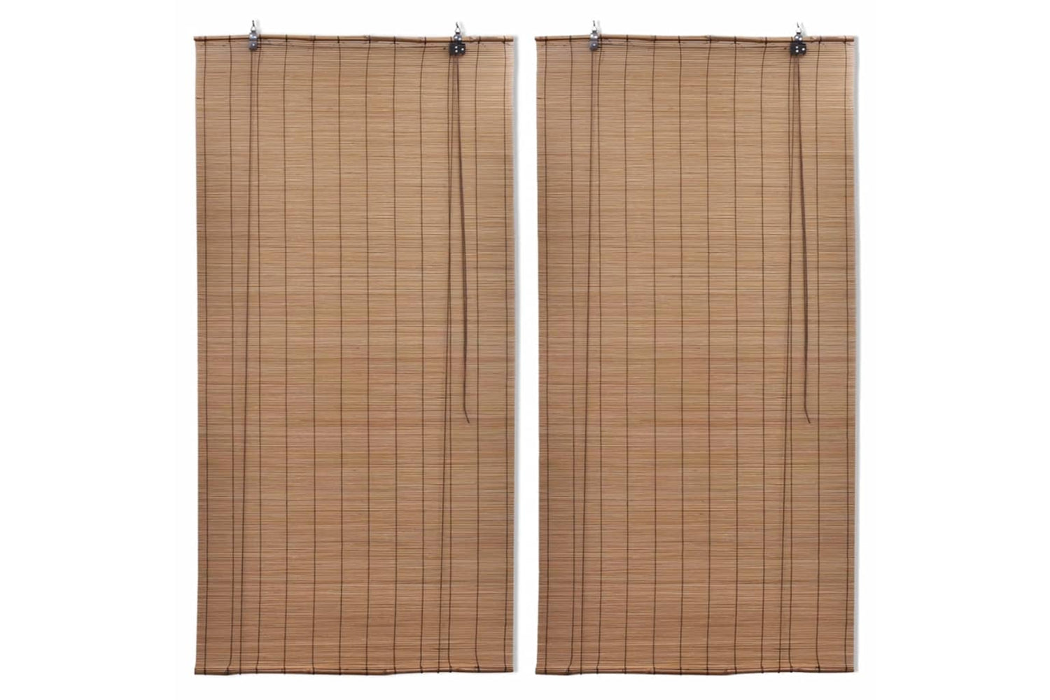 vidaXL 3057519 Bamboo Roller Blinds 2 Pcs 100 X 160cm Brown