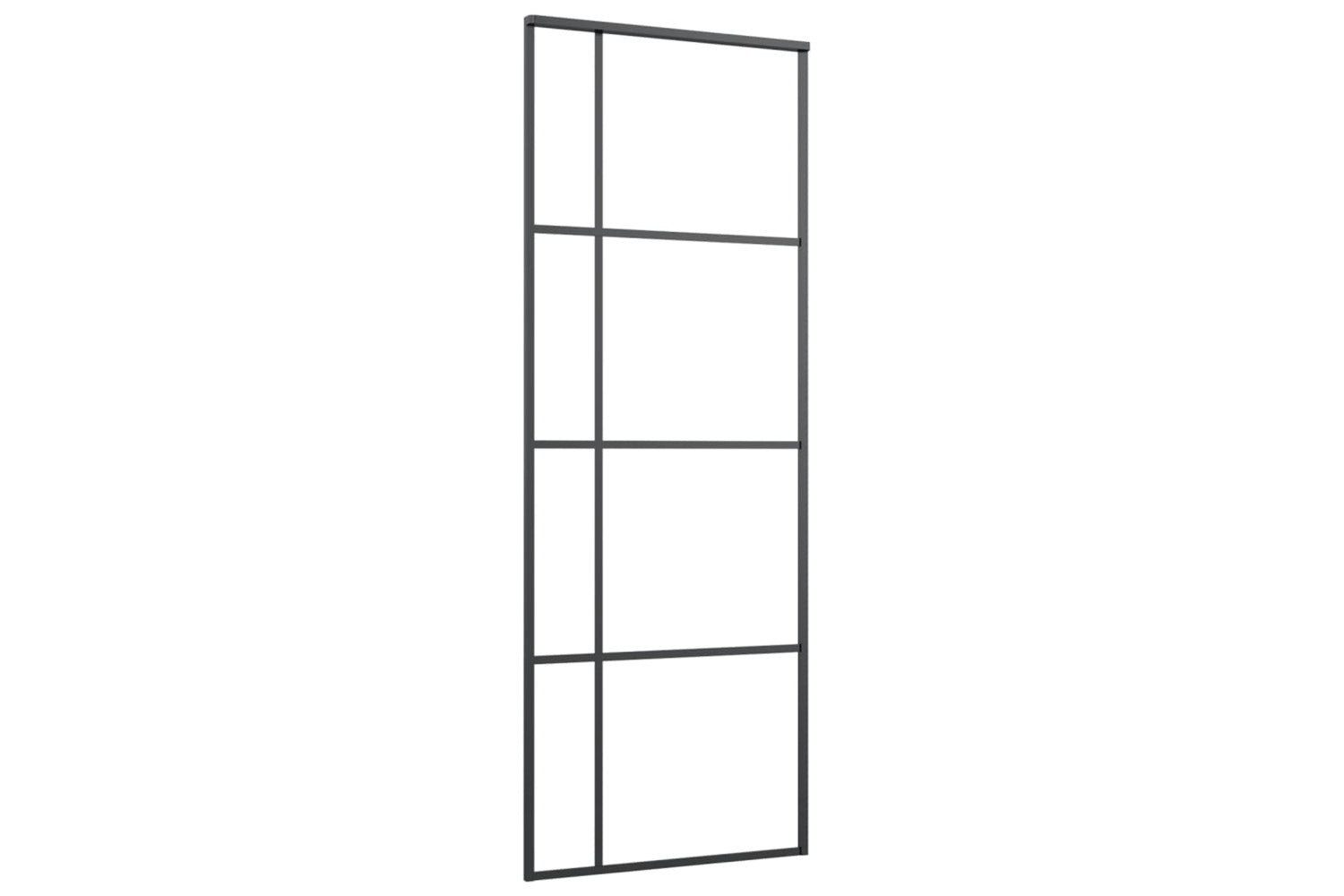 vidaXL 151678 Sliding Door Esg Glass And Aluminium 76x205cm Black-2