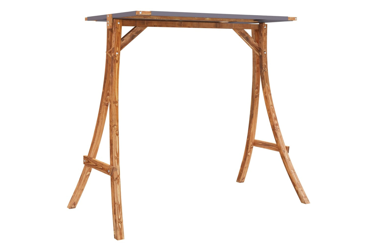 Vidaxl 313936 Swing Frame With Anthracite Roof Bent Wood With Teak Finish