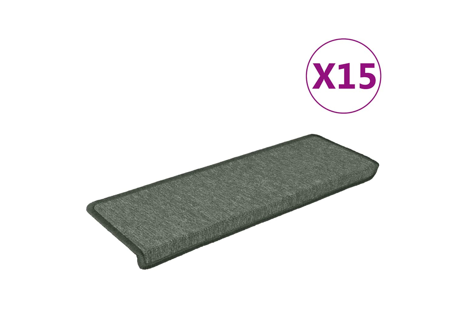 vidaXL 326193 Carpet Stair Treads 15 Pcs 65x21x4cm Green