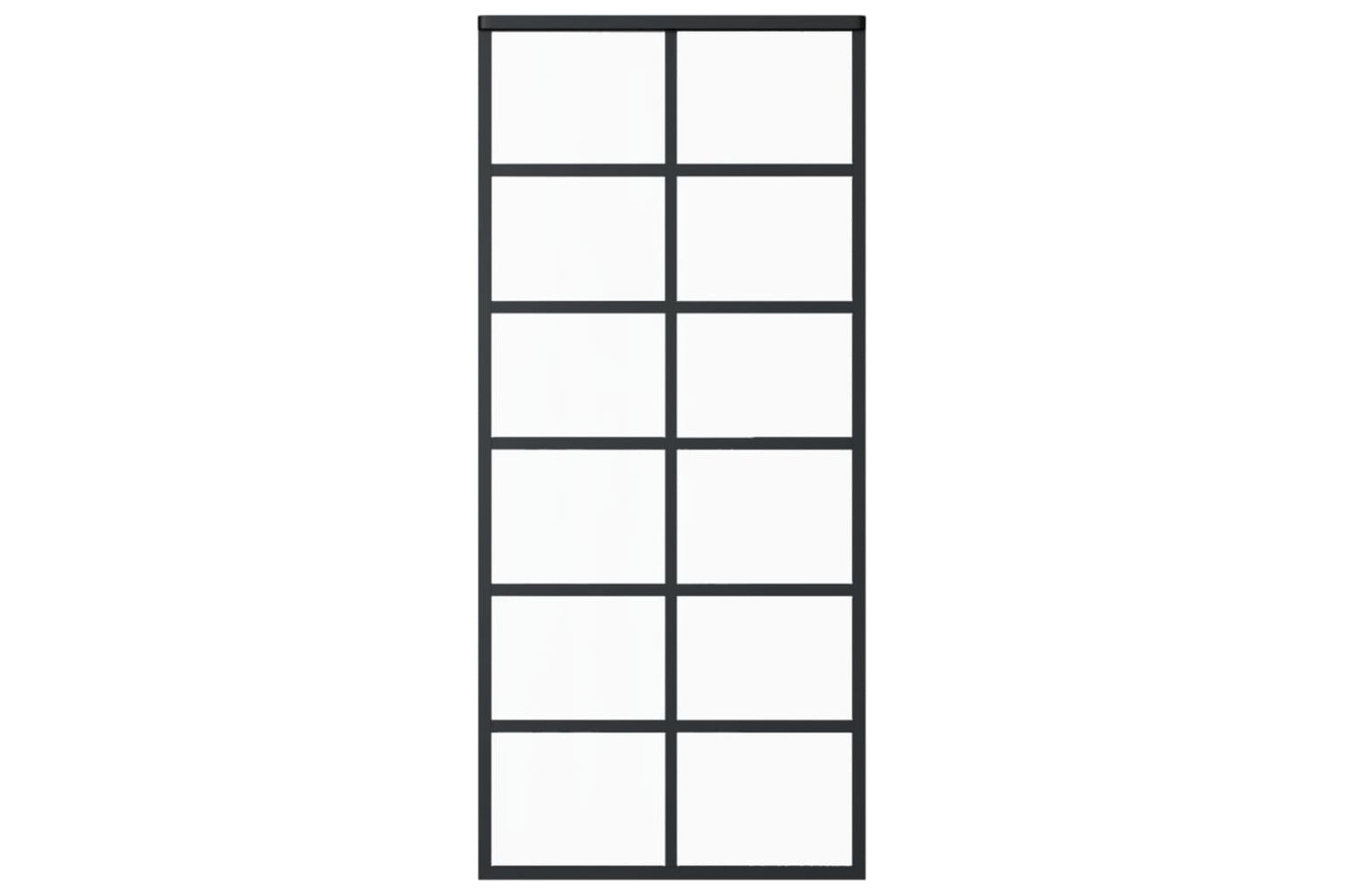 vidaXL 151018 Sliding Door Esg Glass And Aluminium 90x205cm Black-2