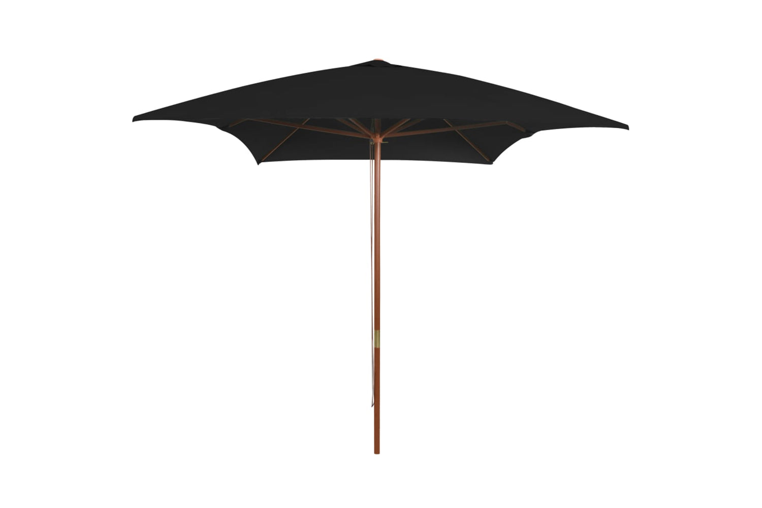 vidaXL 313760 Outdoor Parasol With Wooden Pole Black 200x300cm