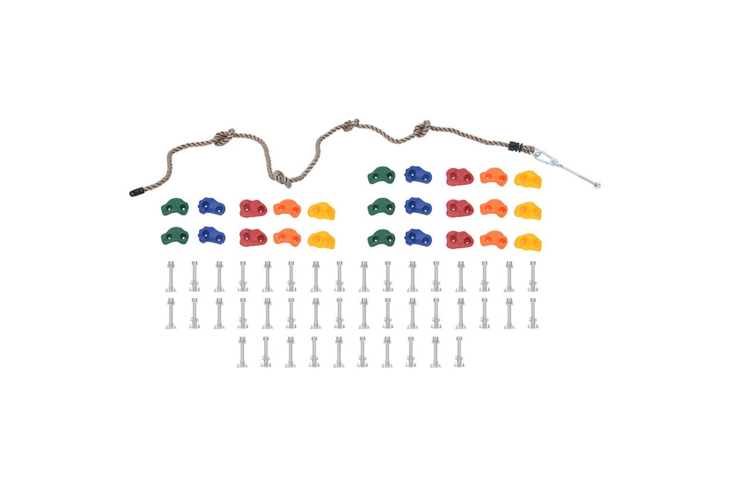Vidaxl Climbing Stones With Rope 25 Pcs Multicolour-2