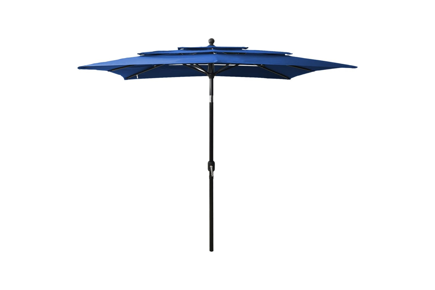 Vidaxl 313843 3-tier Parasol With Aluminium Pole Azure Blue 2.5x2.5 M