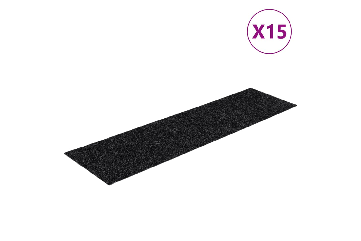 vidaXL 326926 Self-adhesive Stair Mats Rectangular 15 Pcs 76x20cm Black