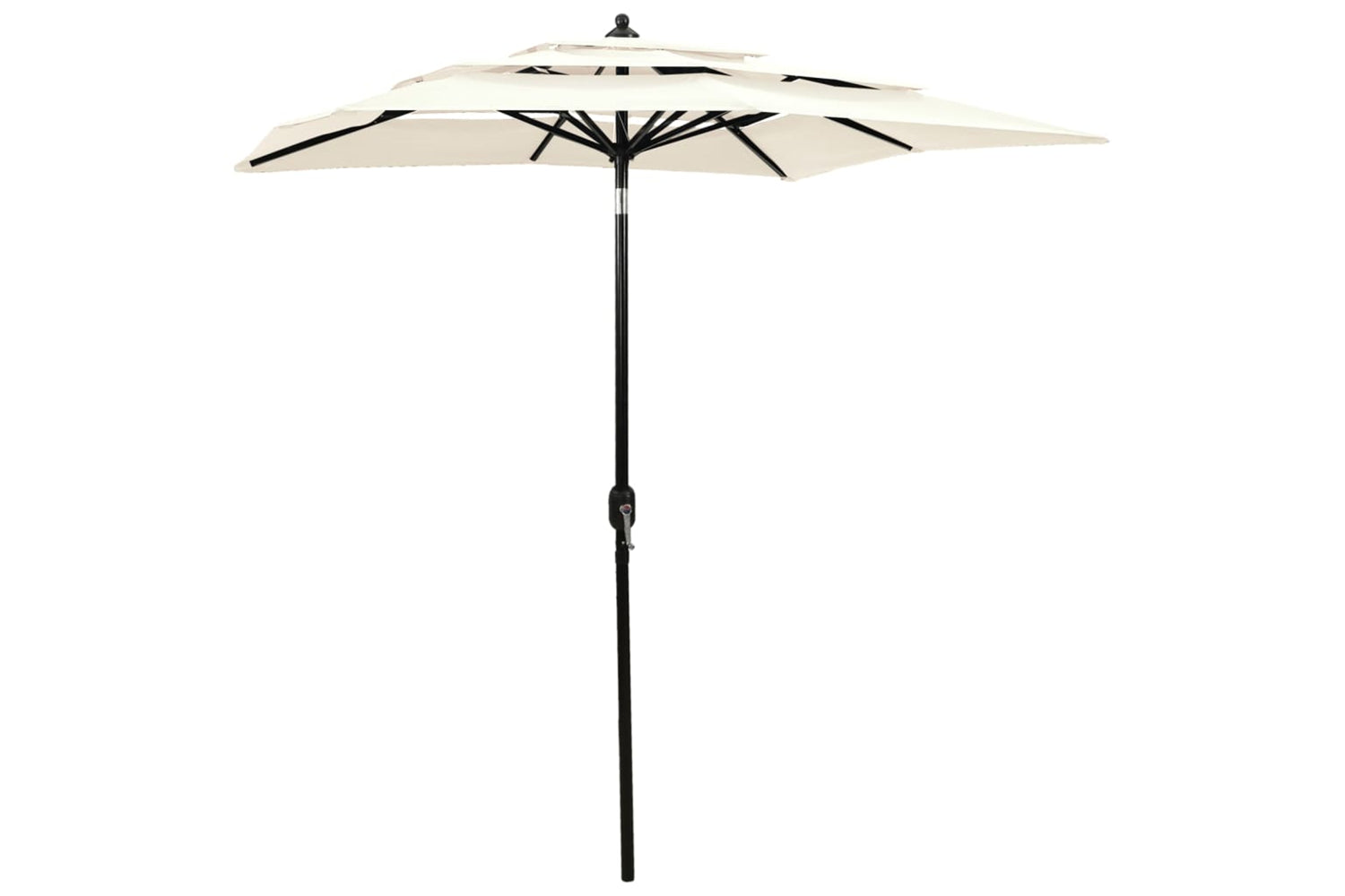 Vidaxl 313844 3-tier Parasol With Aluminium Pole Sand 2x2 M