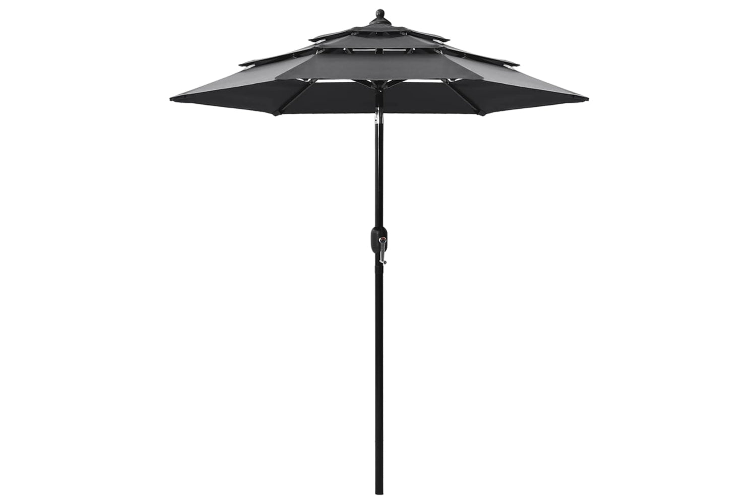 Vidaxl 313854 3-tier Parasol With Aluminium Pole Anthracite 2 M