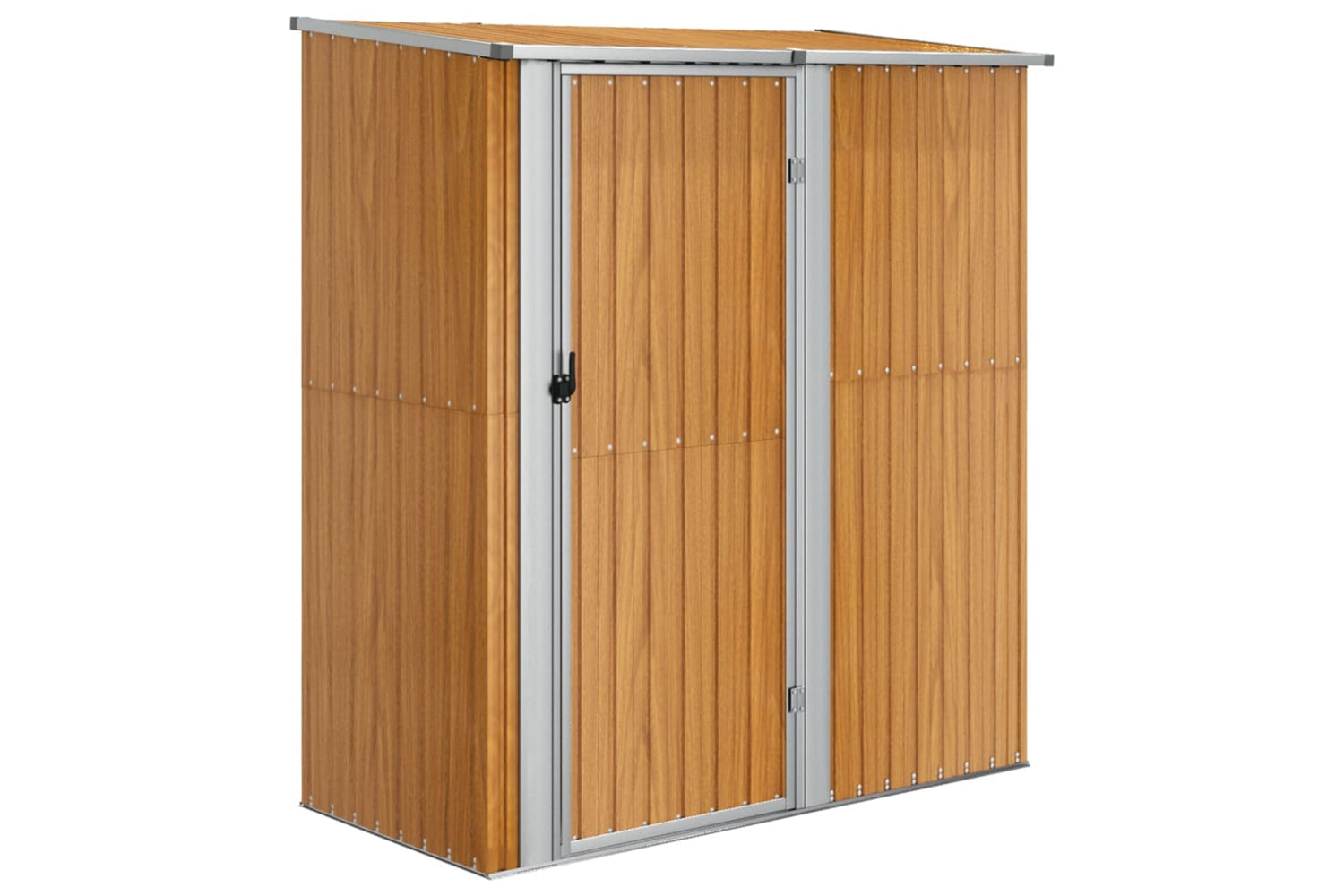 vidaXL Garden Shed 180.5x97x209.5cm Galvanised Steel Wooden Look