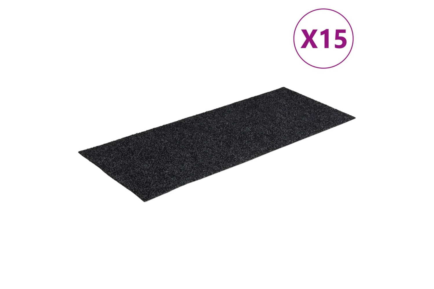 vidaXL 326913 Self-adhesive Stair Mats Rectangular 15 Pcs 60x25cm Grey