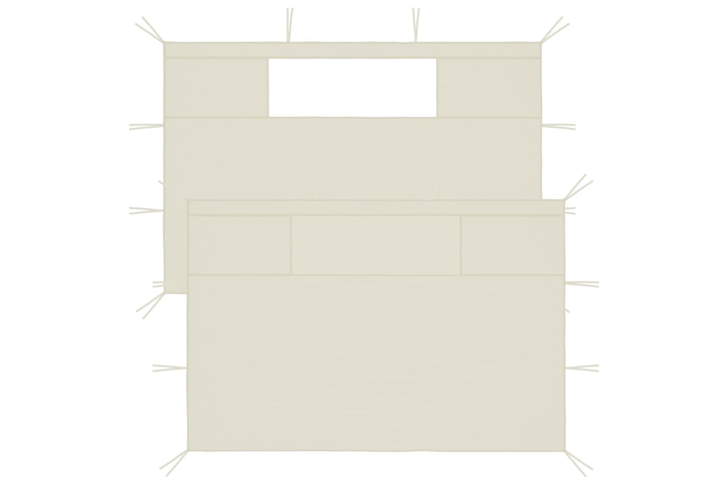 Vidaxl 3070425 Gazebo Sidewalls With Windows 2 Pcs Cream