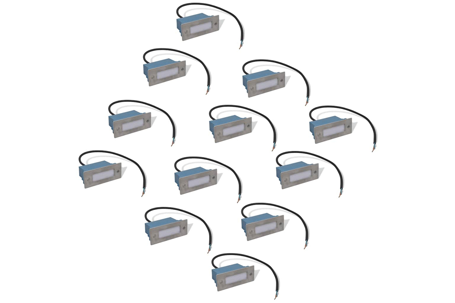 vidaXL 272496 Led Recessed Stair Lights 12 Pcs 44x111x56mm