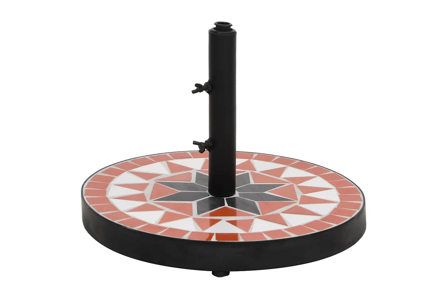 Vidaxl Parasol Base Terracotta And White Round 12 Kg