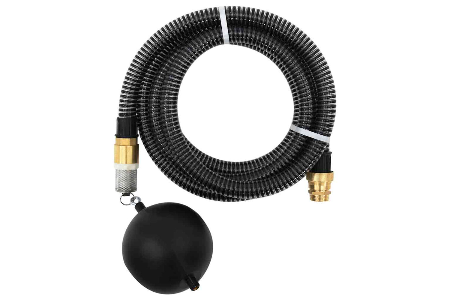 vidaXL 151061 Suction Hose With Brass Connectors 7 M 25mm Black